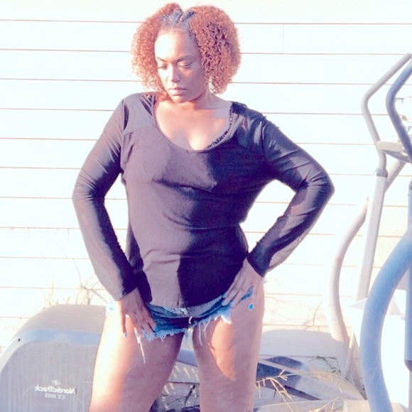 SHEIN Black Mesh Top - Picture 2 of 3